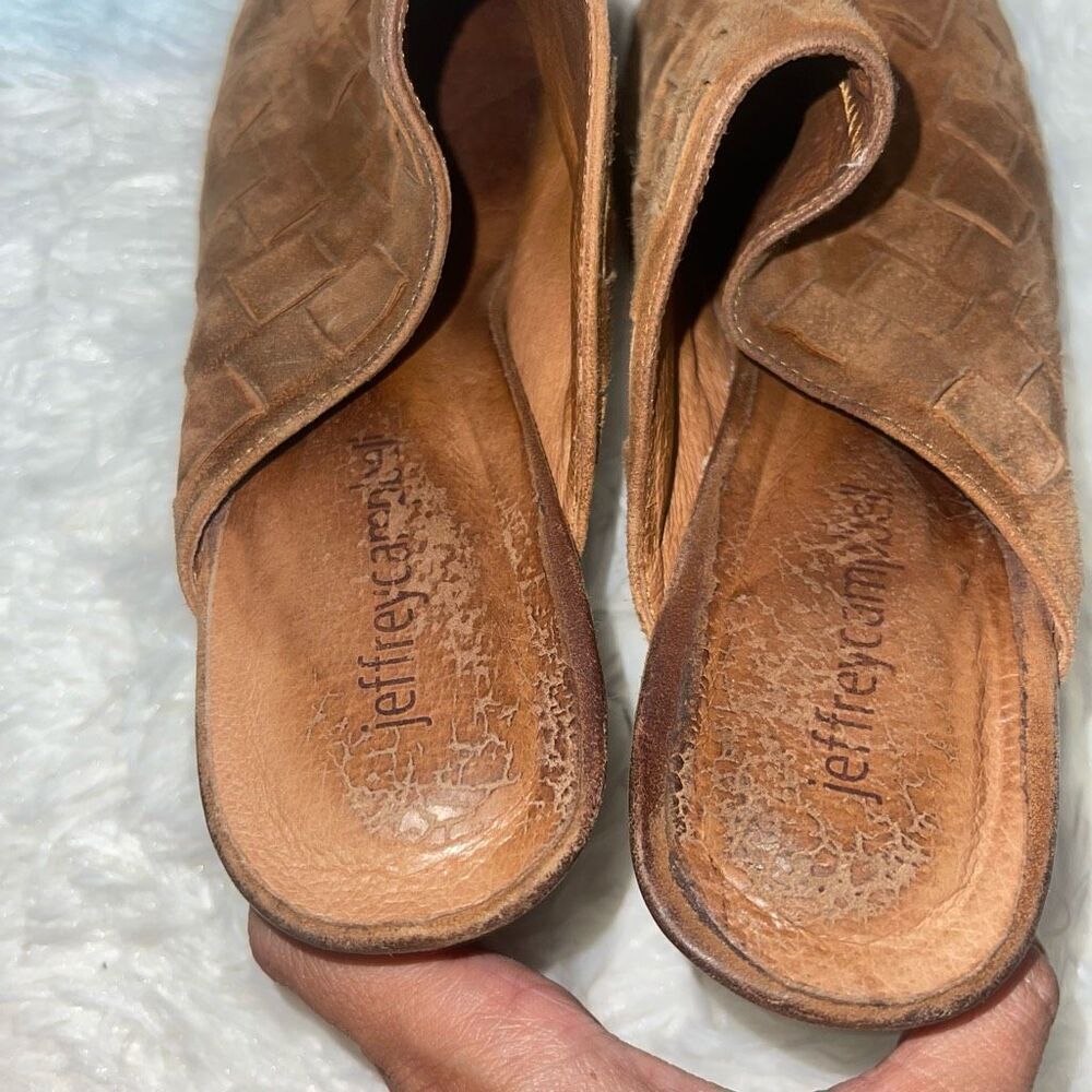 Jeffrey Campbell Cognac Brown Favela Weave Mules - Picture 5 of 8